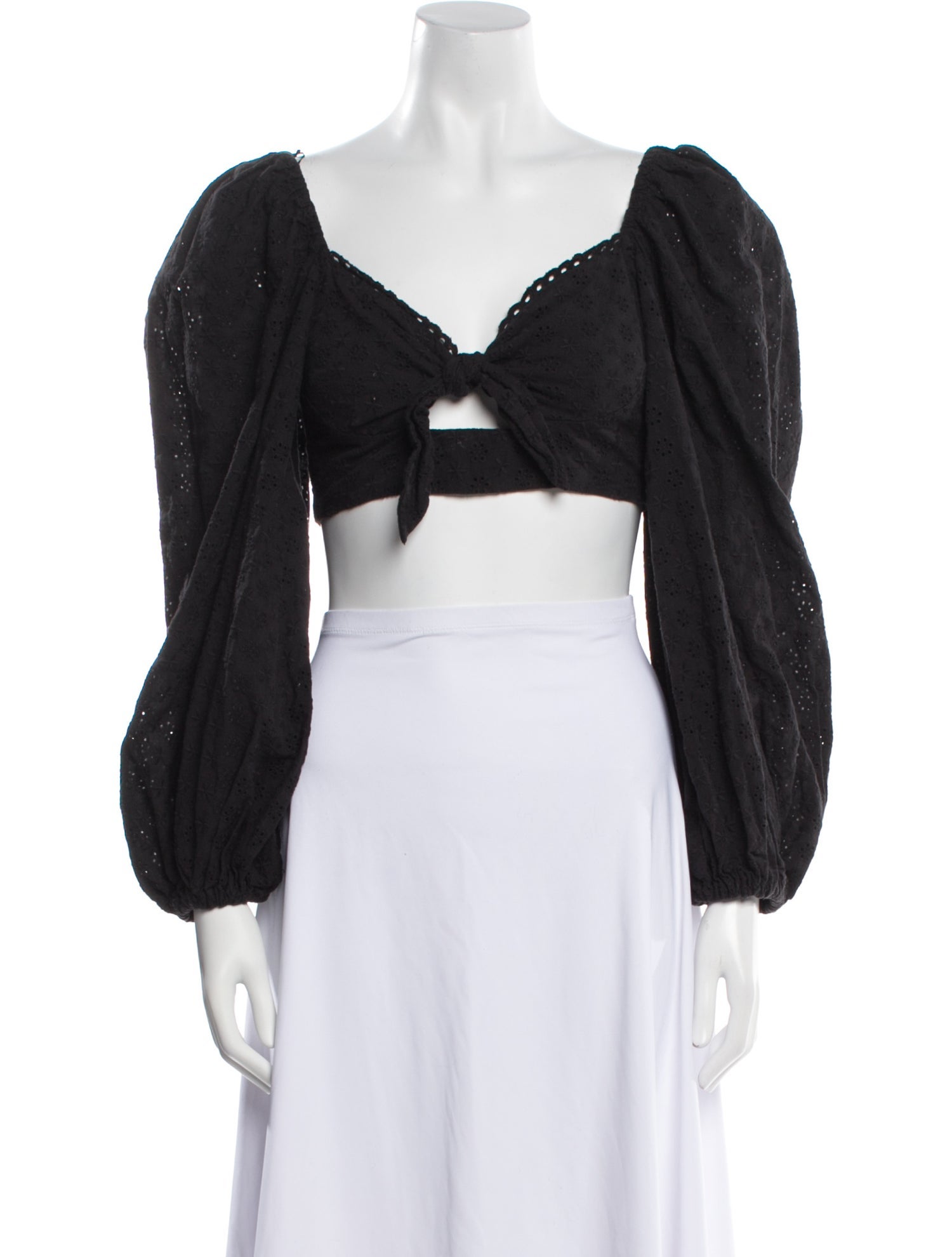 Alice McCall V-Neck Long Sleeve Crop Top