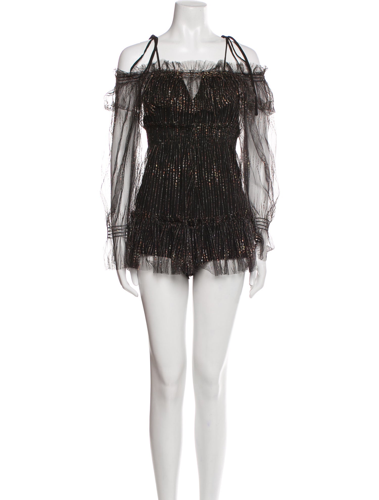 Alice McCall Striped Square Neckline Romper