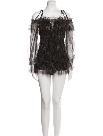 Alice McCall Striped Square Neckline Romper