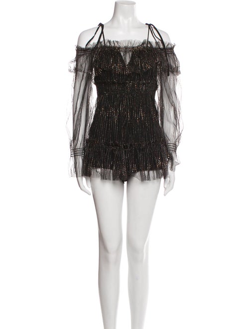 Alice McCall Striped Square Neckline Romper