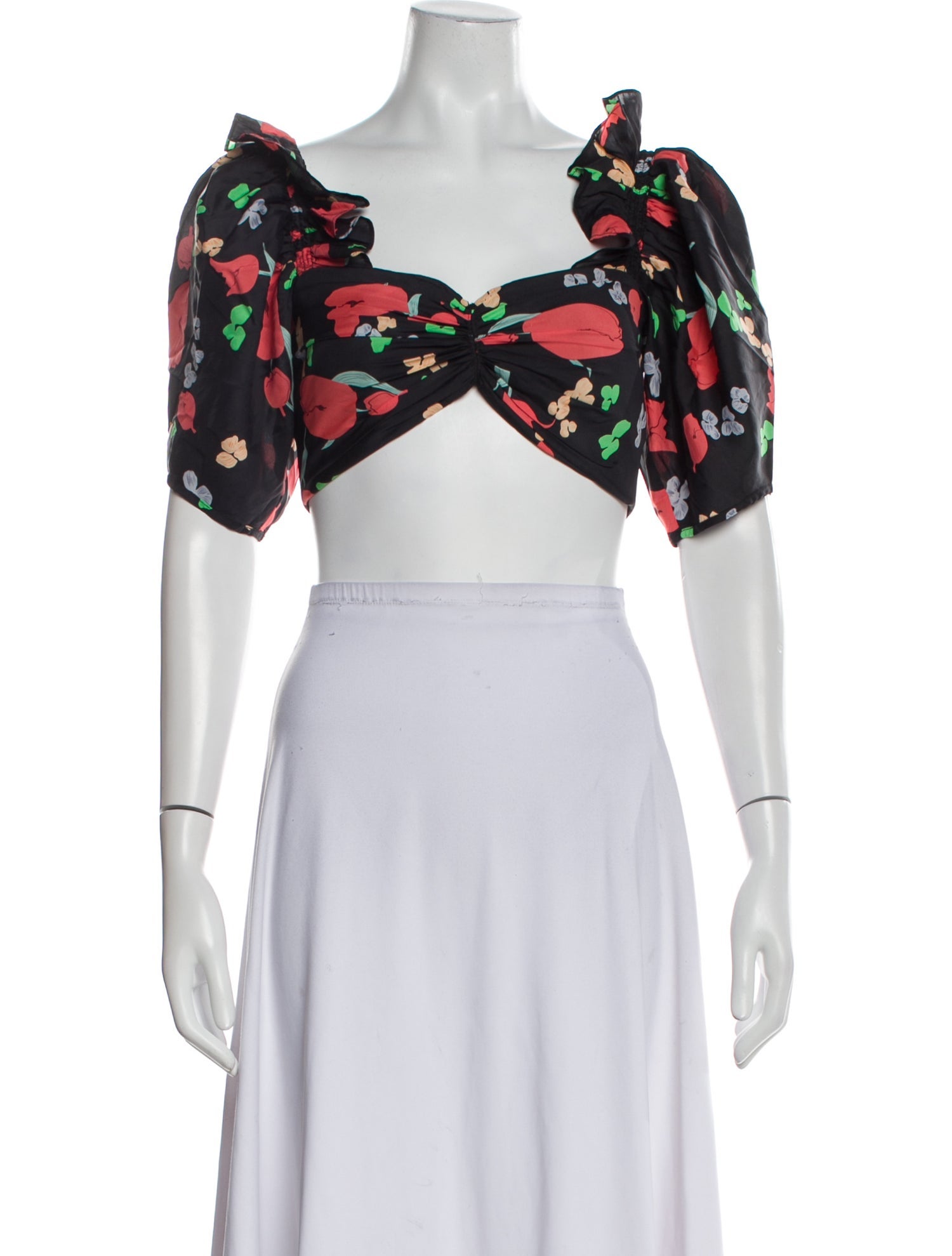 Alice McCall Floral Print Square Neckline Crop Top
