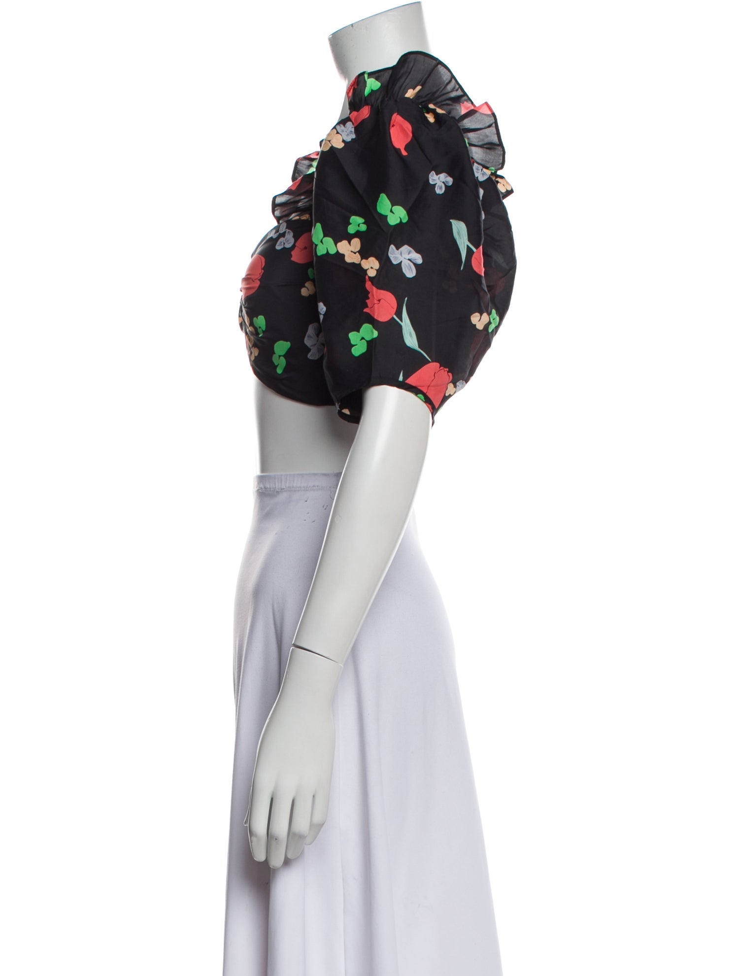 Alice McCall Floral Print Square Neckline Crop Top