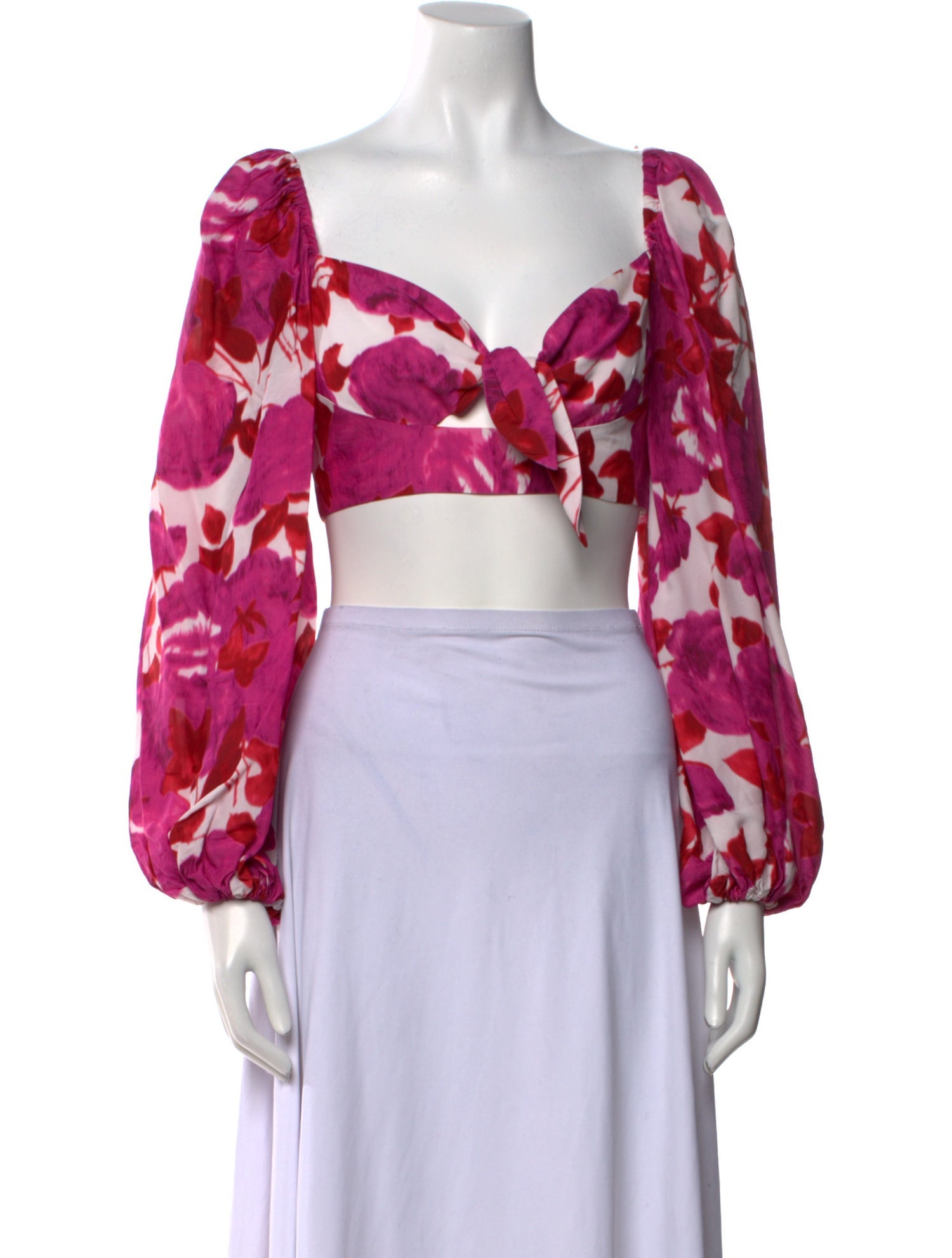 Alice McCall Floral Print Square Neckline Crop Top