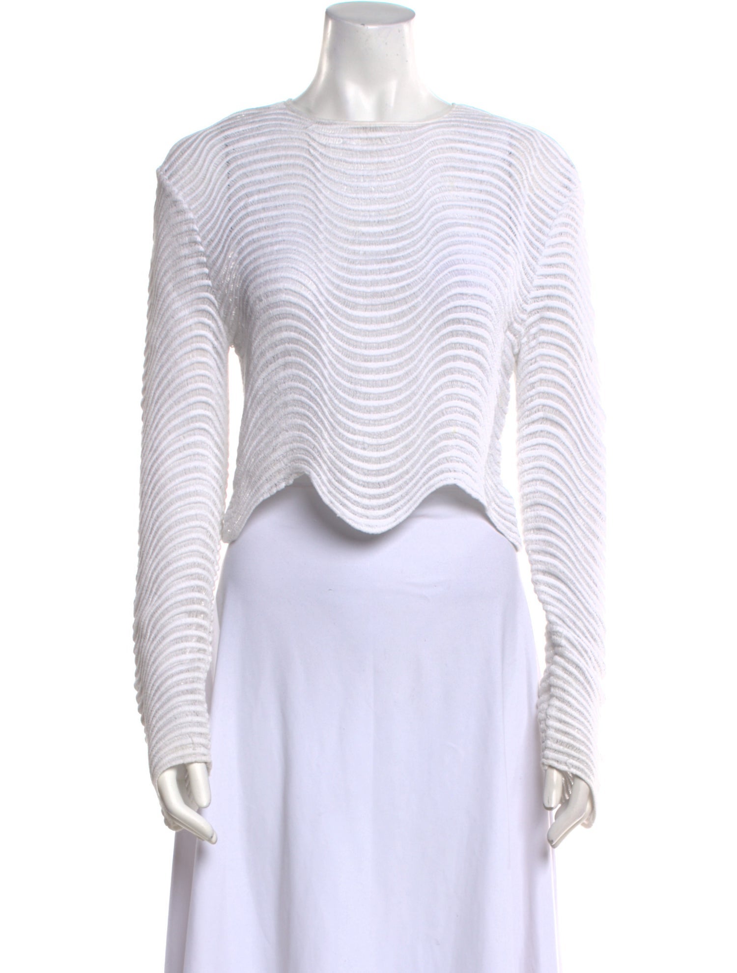 Alice McCall Striped Crew Neck Crop Top