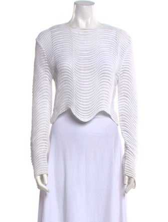 Alice McCall Striped Crew Neck Crop Top