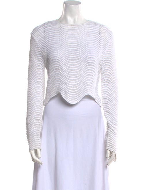 Alice McCall Striped Crew Neck Crop Top