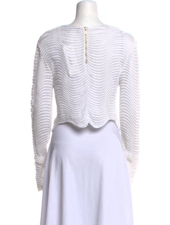 Alice McCall Striped Crew Neck Crop Top