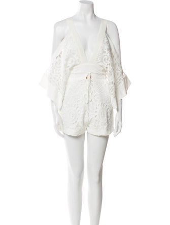 Alice McCall Lace Pattern V-Neck Romper