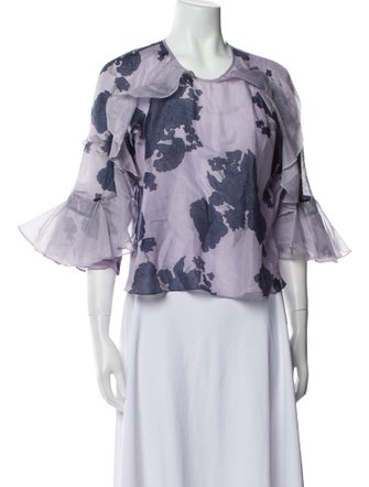 Alice McCall Floral Print Bateau Neckline Crop Top