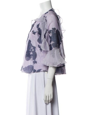 Alice McCall Floral Print Bateau Neckline Crop Top