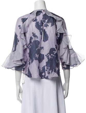 Alice McCall Floral Print Bateau Neckline Crop Top