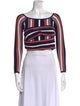 Alice McCall Striped Scoop Neck Crop Top