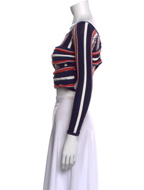 Alice McCall Striped Scoop Neck Crop Top