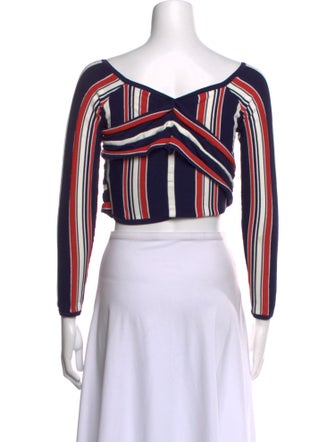 Alice McCall Striped Scoop Neck Crop Top