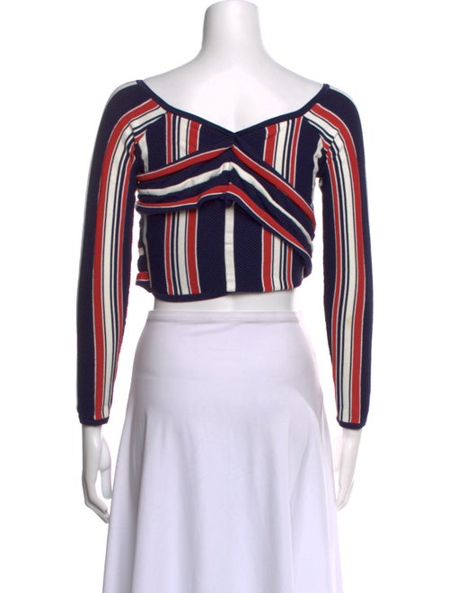 Alice McCall Striped Scoop Neck Crop Top