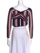 Alice McCall Striped Scoop Neck Crop Top