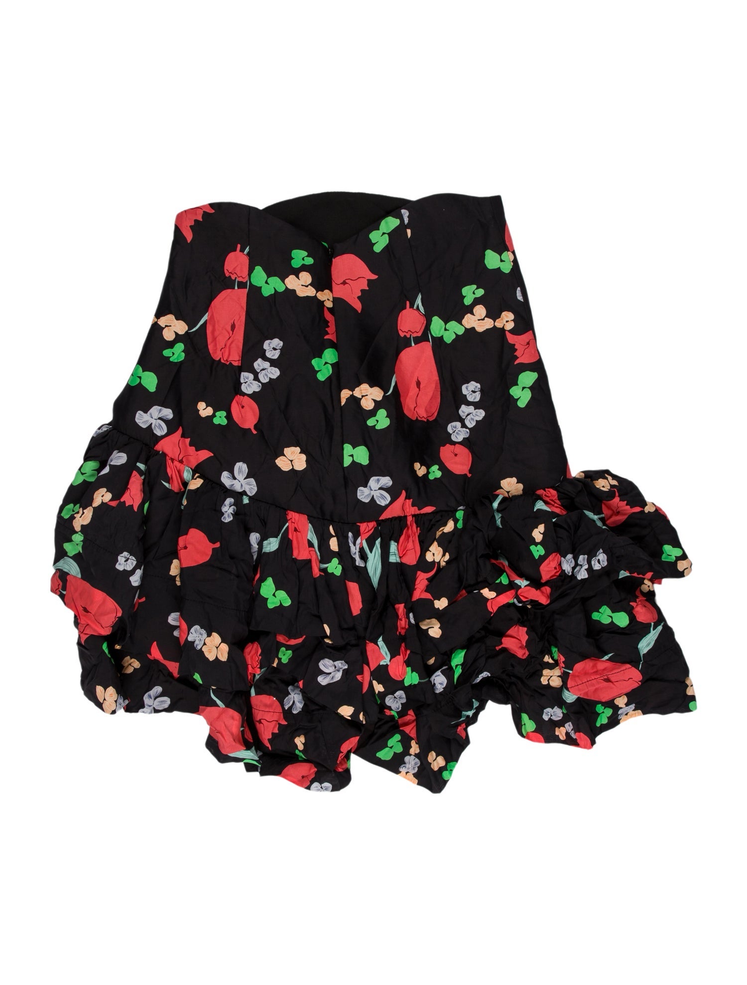 Alice McCall Floral Print Strapless Crop Top