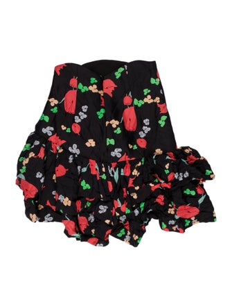 Alice McCall Floral Print Strapless Crop Top