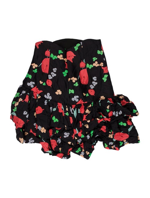 Alice McCall Floral Print Strapless Crop Top