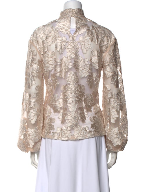 Alice McCall Lace Pattern Mock Neck Blouse