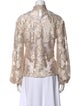 Alice McCall Lace Pattern Mock Neck Blouse