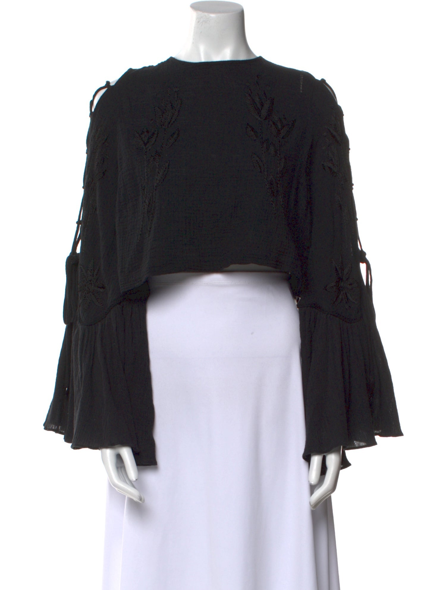 Alice McCall Bateau Neckline Long Sleeve Crop Top