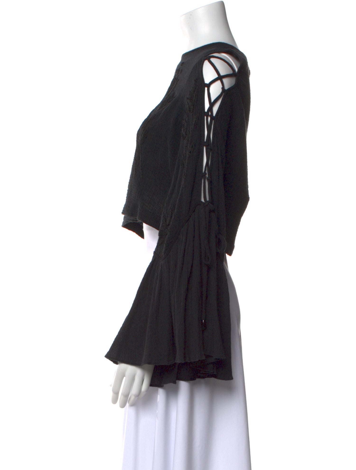 Alice McCall Bateau Neckline Long Sleeve Crop Top