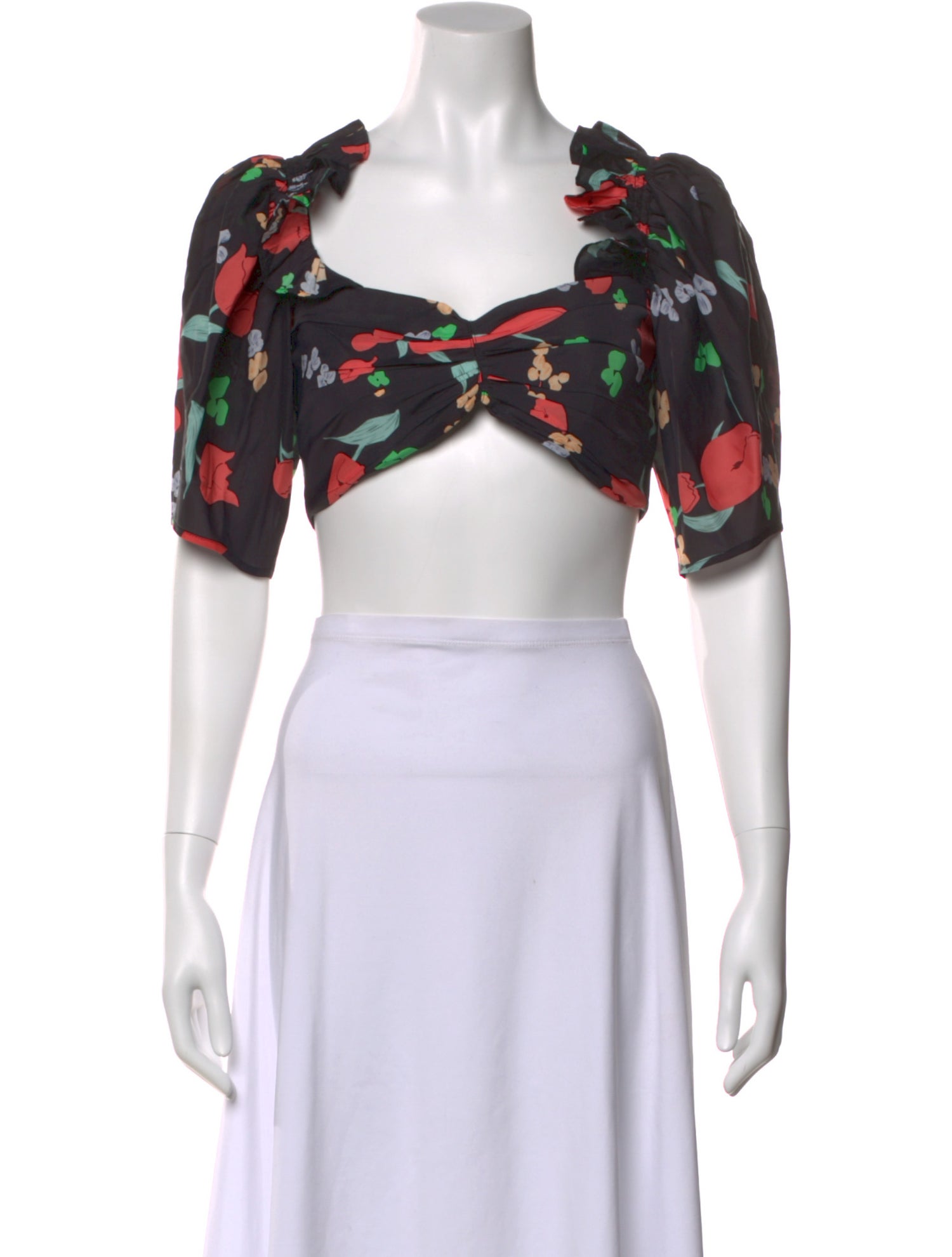 Alice McCall Floral Print Square Neckline Crop Top