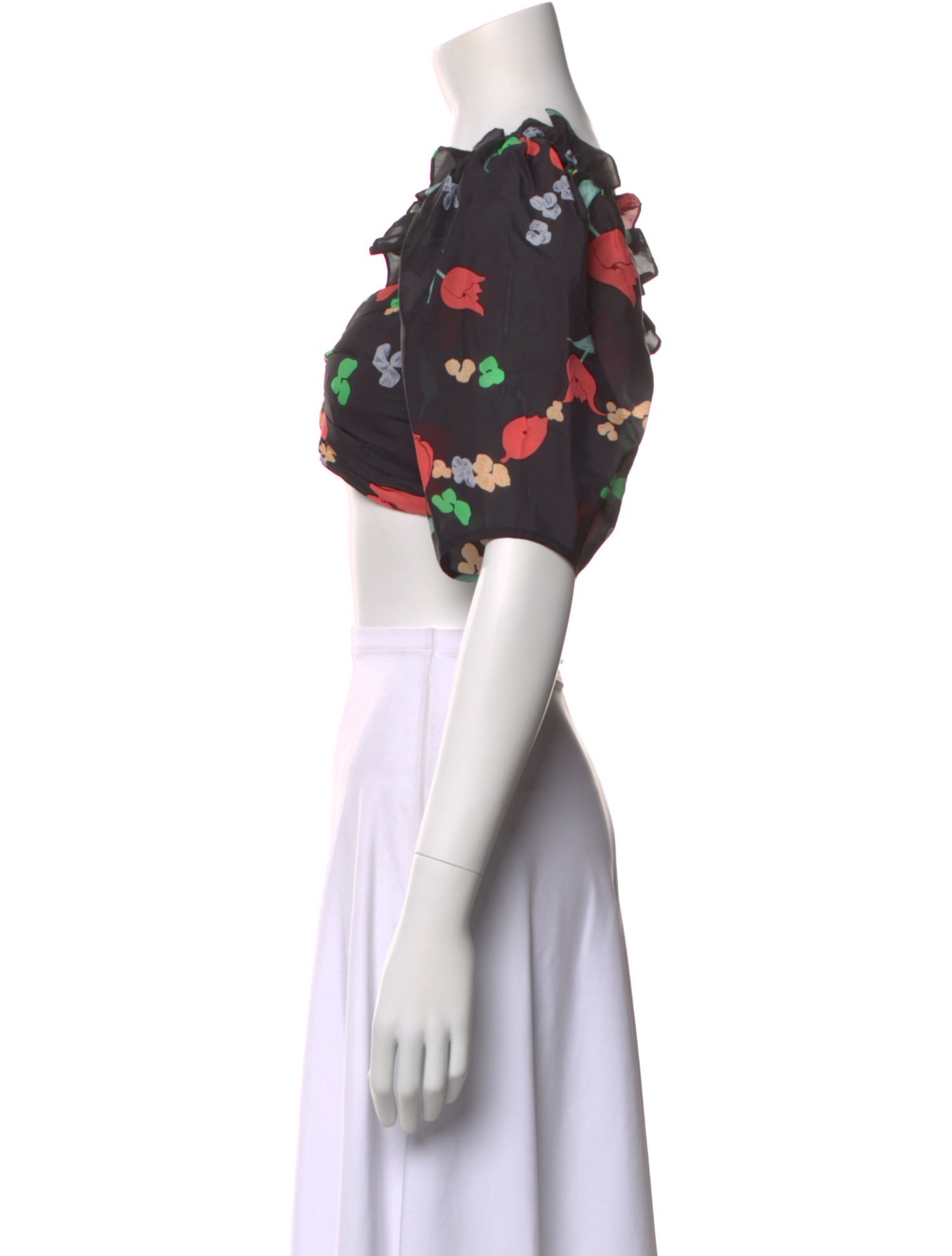 Alice McCall Floral Print Square Neckline Crop Top