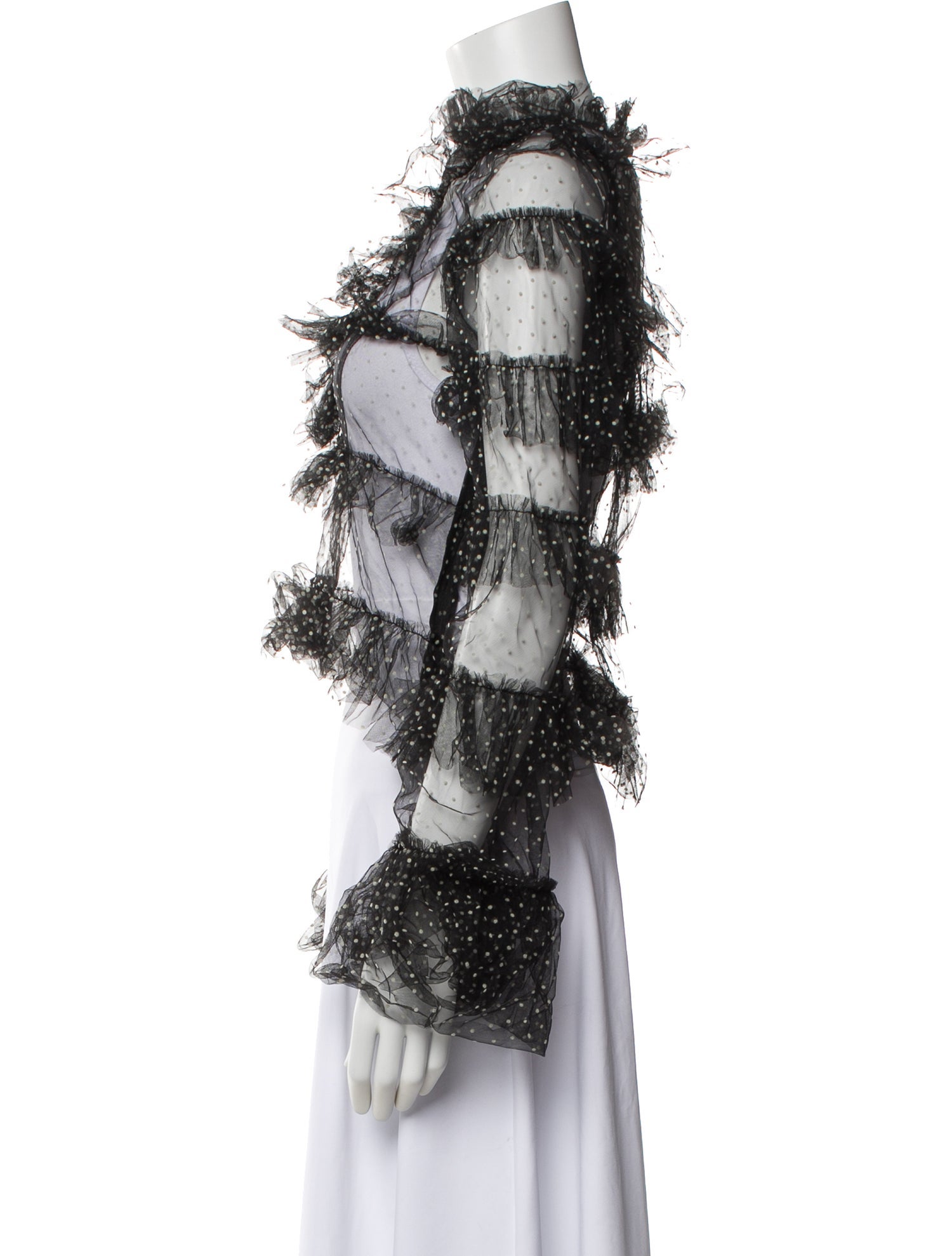 Alice McCall Polka Dot Print Mock Neck Blouse