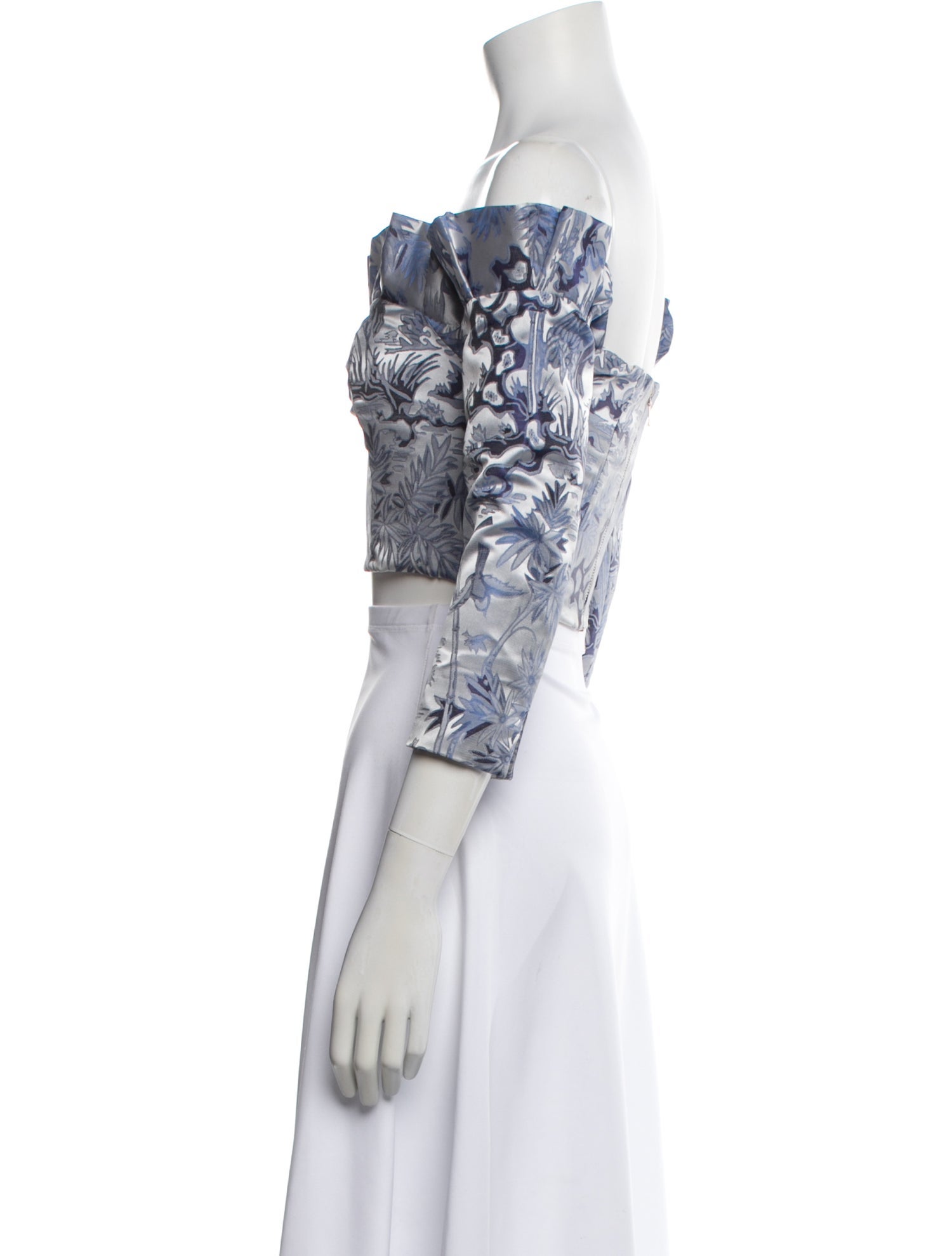 Alice McCall Floral Print Off-The-Shoulder Crop Top