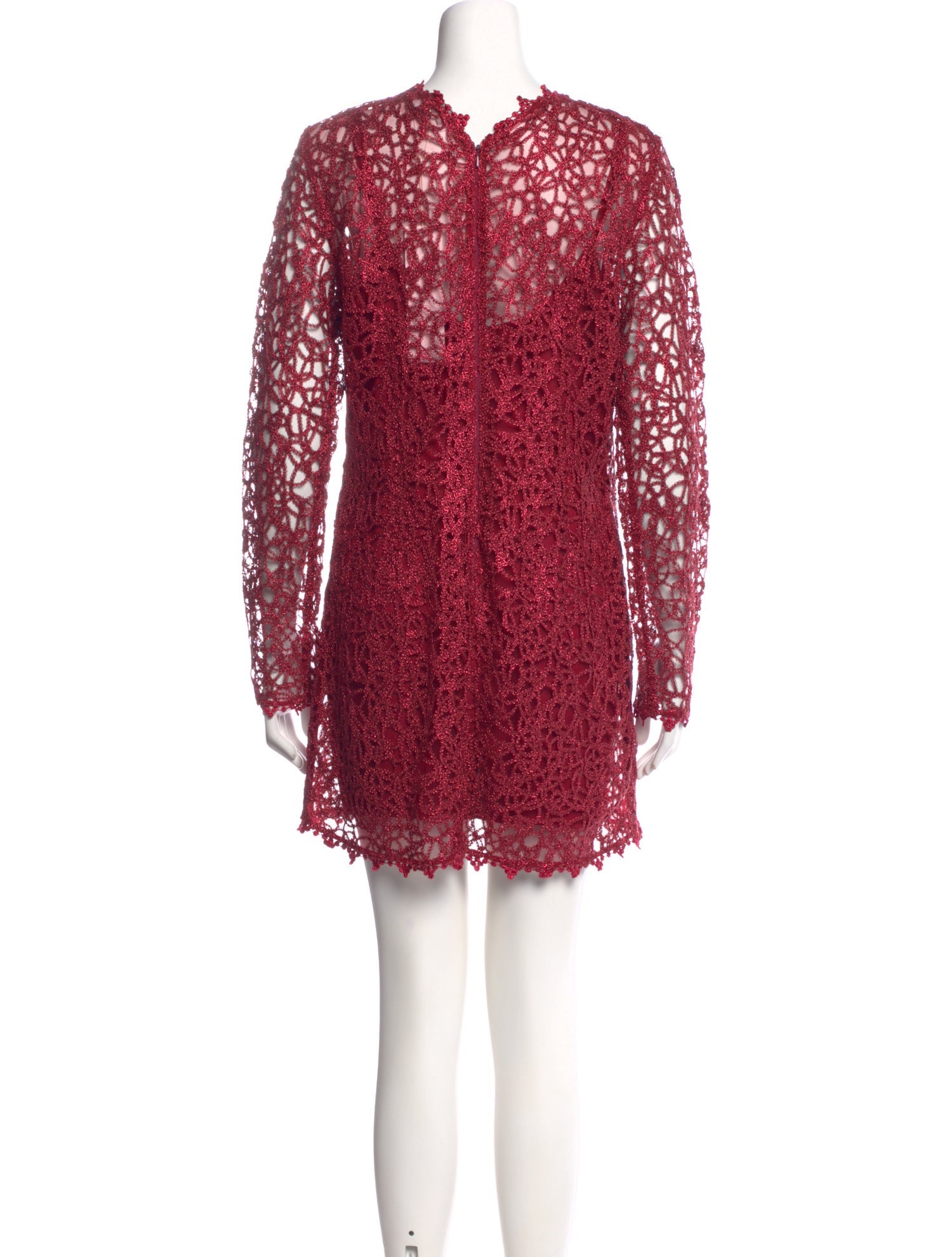 h&m burgundy lace dress Hayden Long Sleeve Plunge Mini Dress / Burgundy | MESHKI main image 1