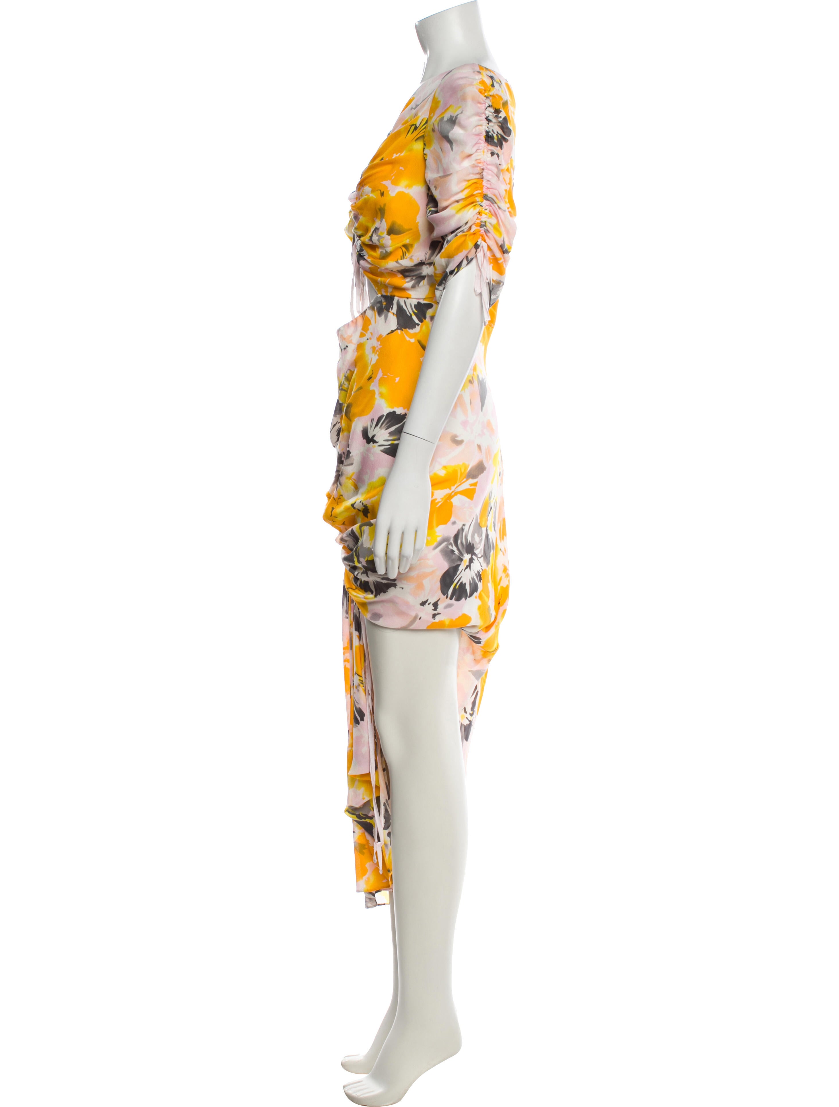 knee length dresses for ladies Alice McCall - Oh So Lovely Sunset Yellow Floral Midi (Size 8/10)   Goldie's