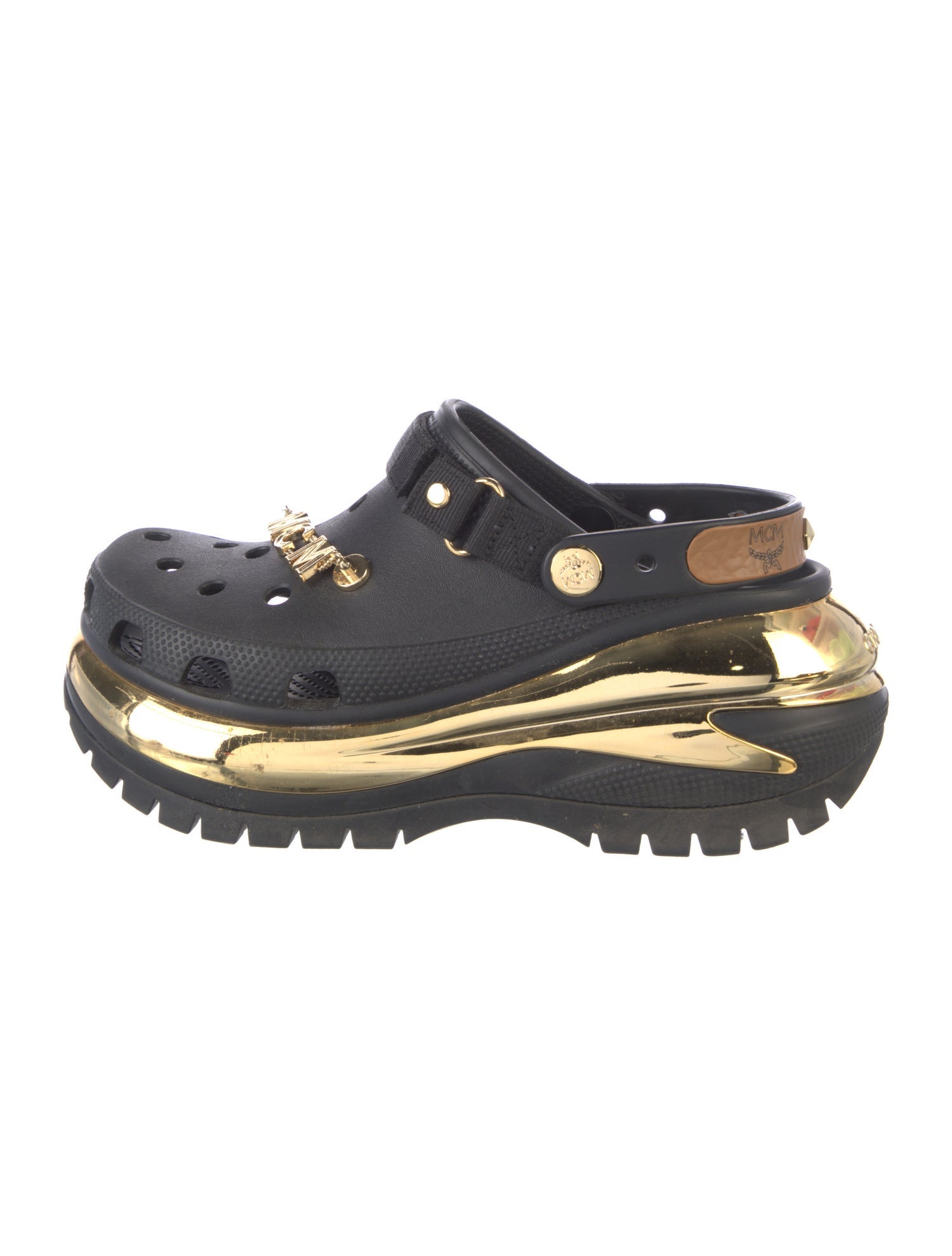 MCM x Crocs Rubber Crystal Embellishments Slingback Flats