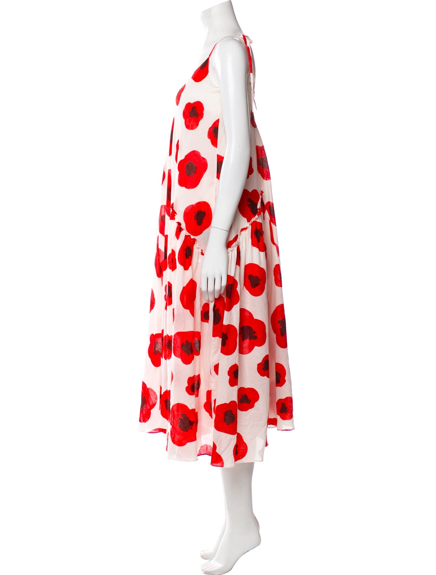 Mii Collection Polka Dot Print Midi Length Dress