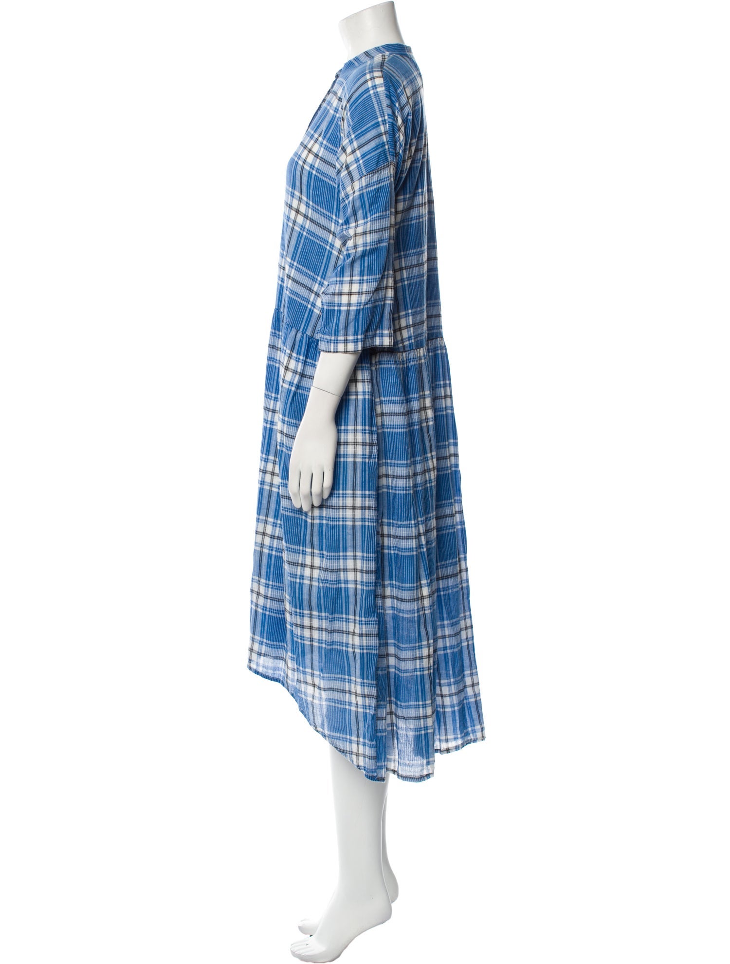 Mii Collection Plaid Print Long Dress