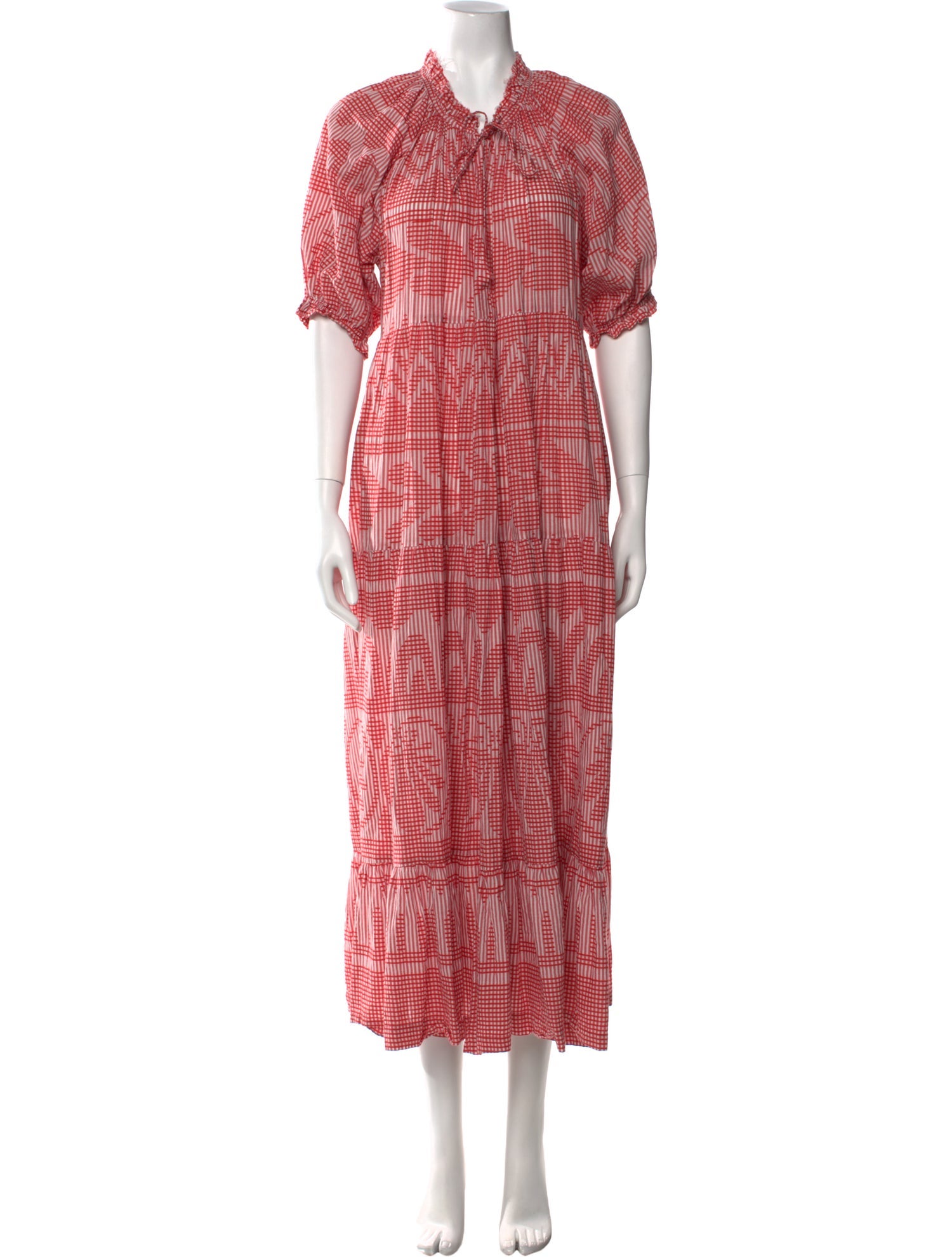 Mii Collection Plaid Print Long Dress