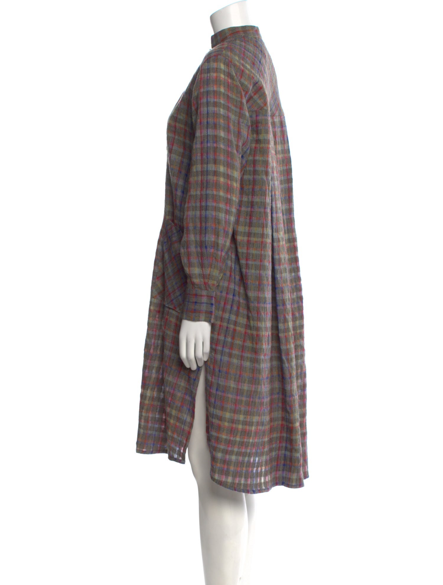 Mii Collection Plaid Print Midi Length Dress