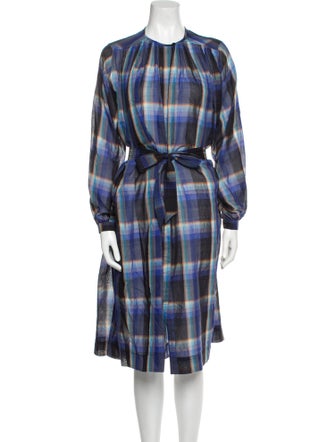 Mii Collection Plaid Print Midi Length Dress