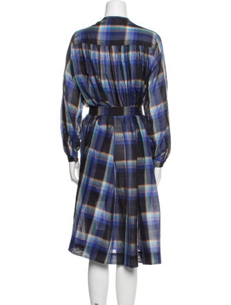Mii Collection Plaid Print Midi Length Dress