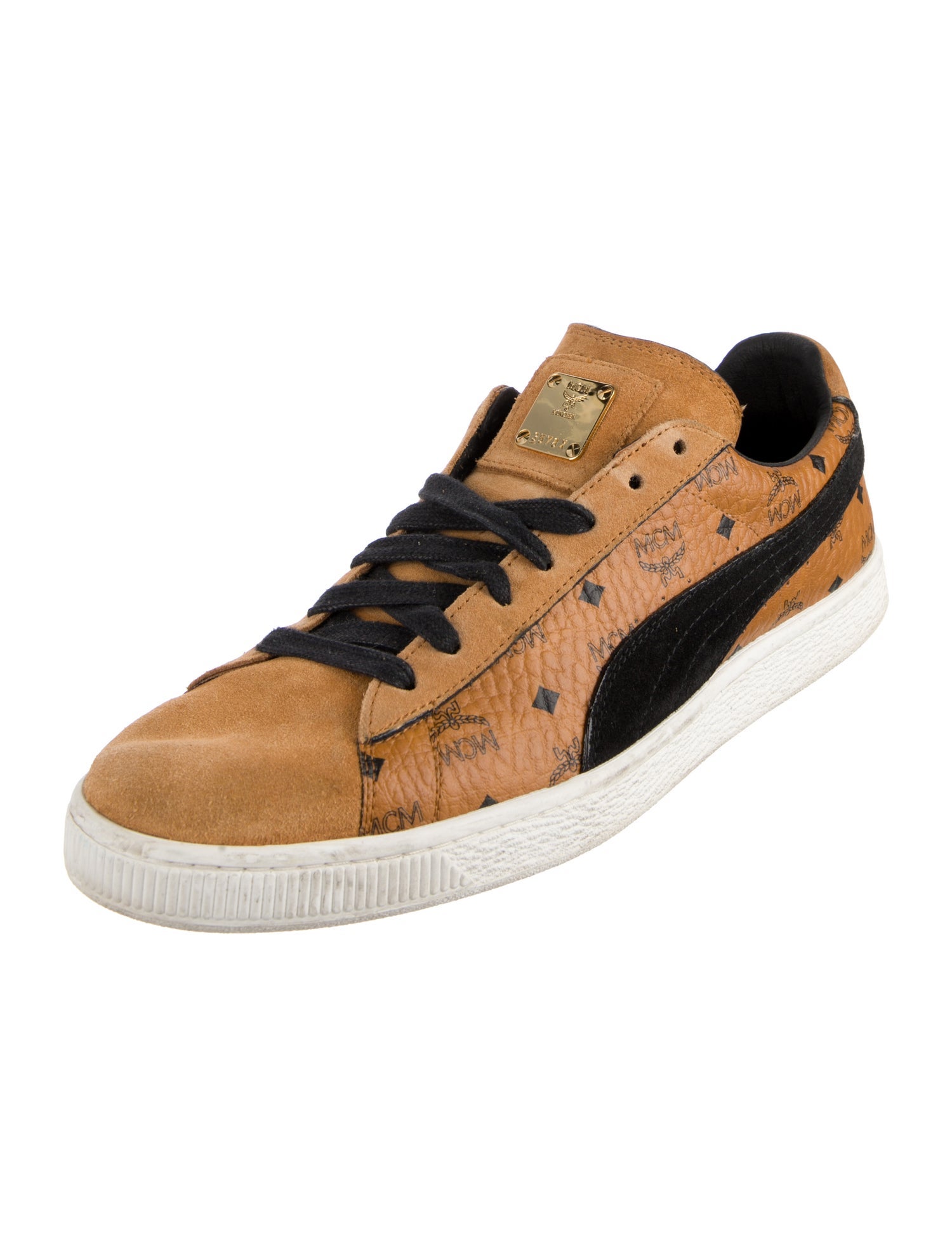 MCM x Puma Leather Printed Sneakers