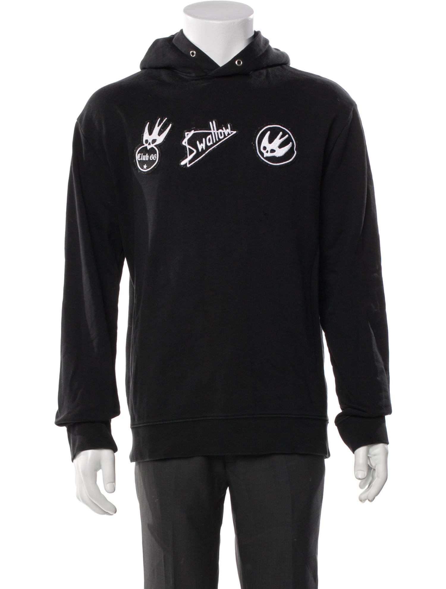 McQ Swallow Graphic Print Crew Neck Hoodie