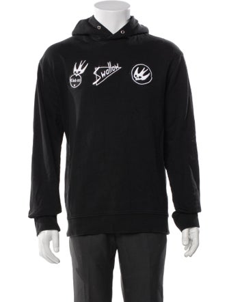 McQ Swallow Graphic Print Crew Neck Hoodie