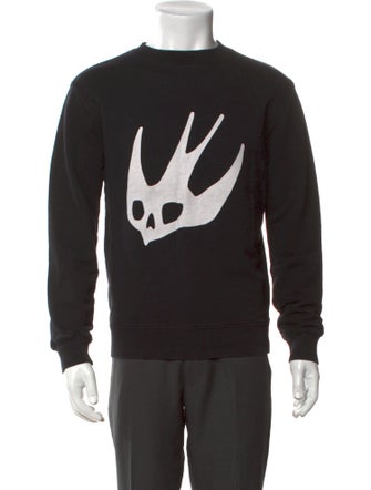 McQ Swallow Graphic Print Crew Neck Sweatshirt