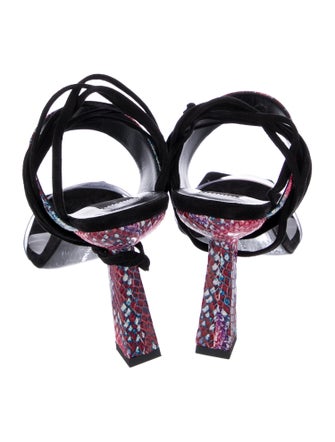 Marcell Von Berlin Leather Animal Print Sandals