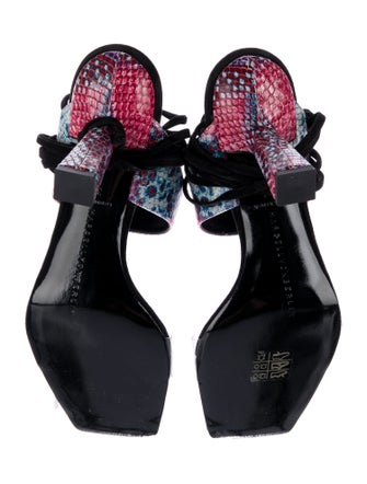 Marcell Von Berlin Leather Animal Print Sandals