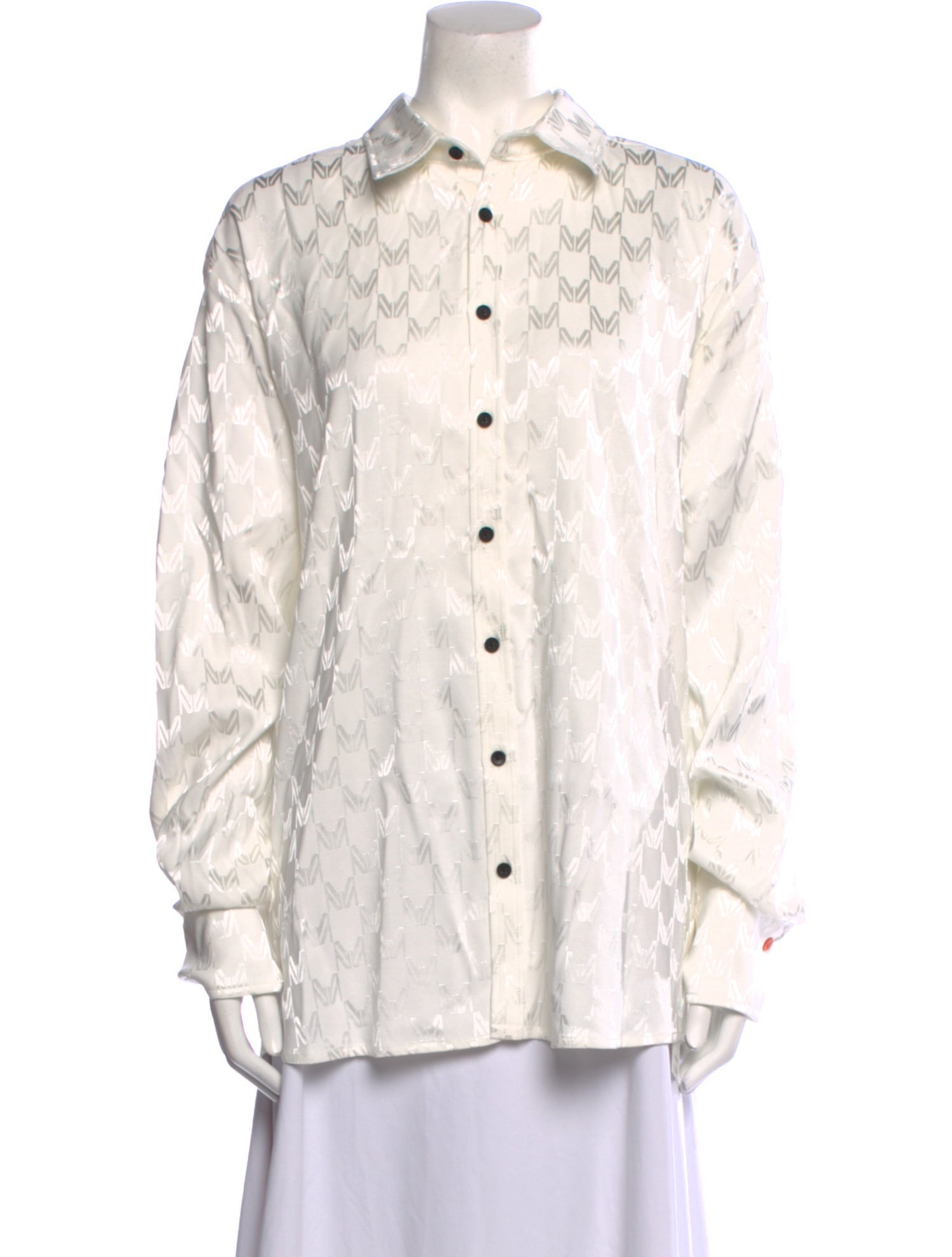 Marcell Von Berlin Printed Long Sleeve Button-Up Top