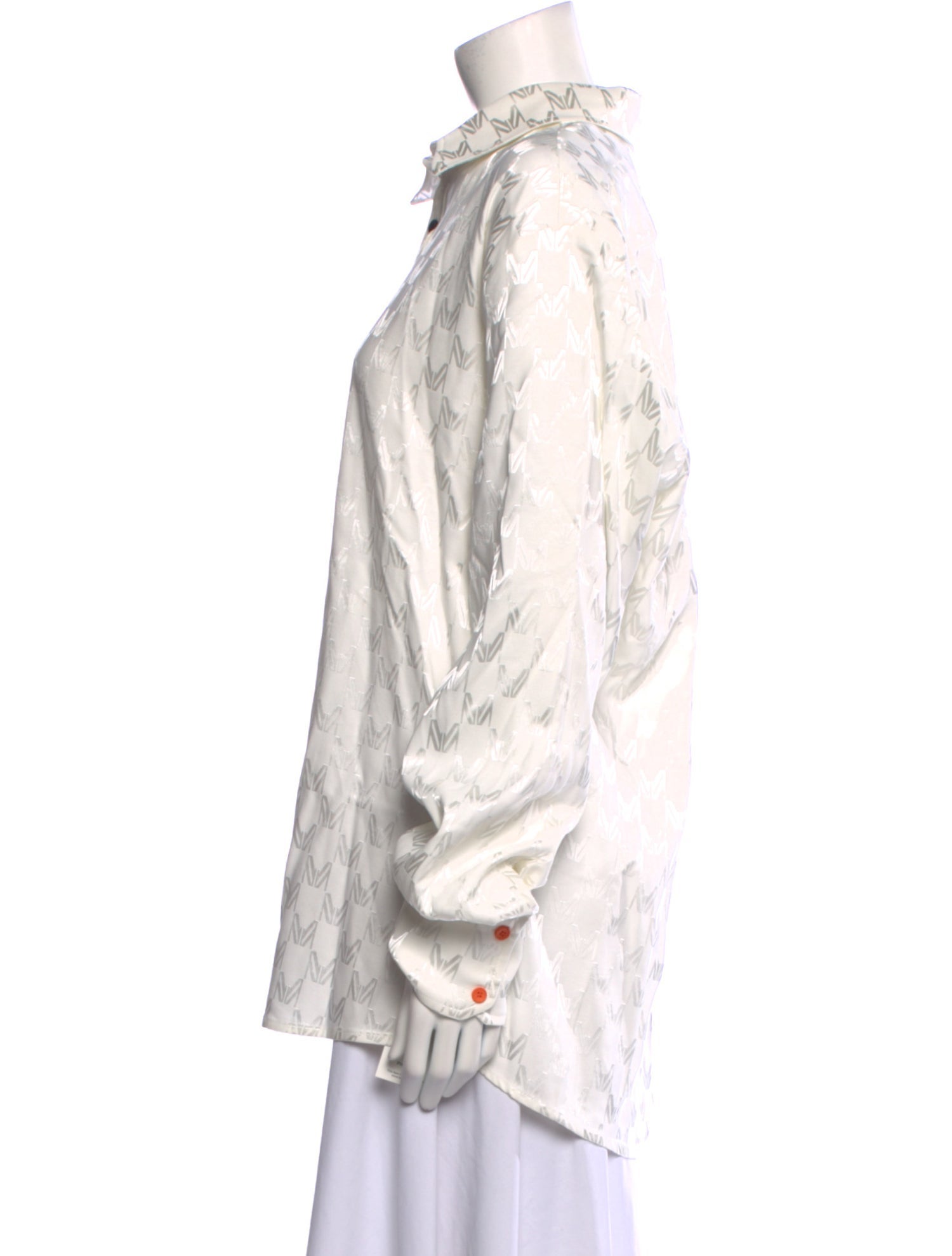 Marcell Von Berlin Printed Long Sleeve Button-Up Top