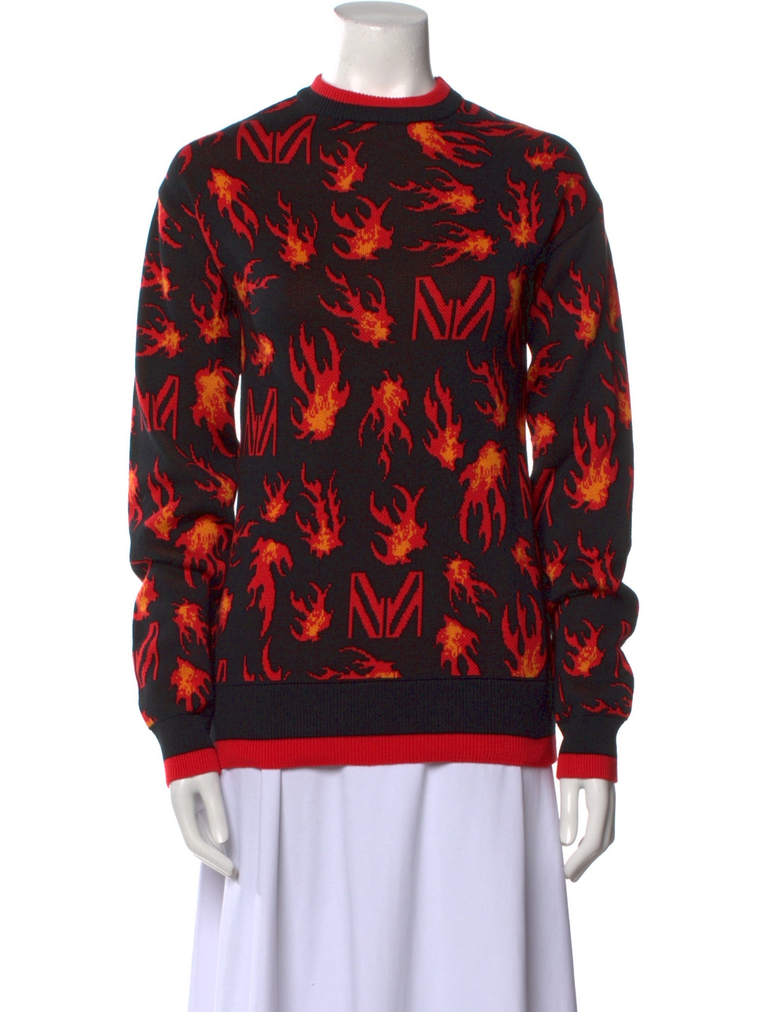 Marcell Von Berlin Printed Mock Neck Sweater