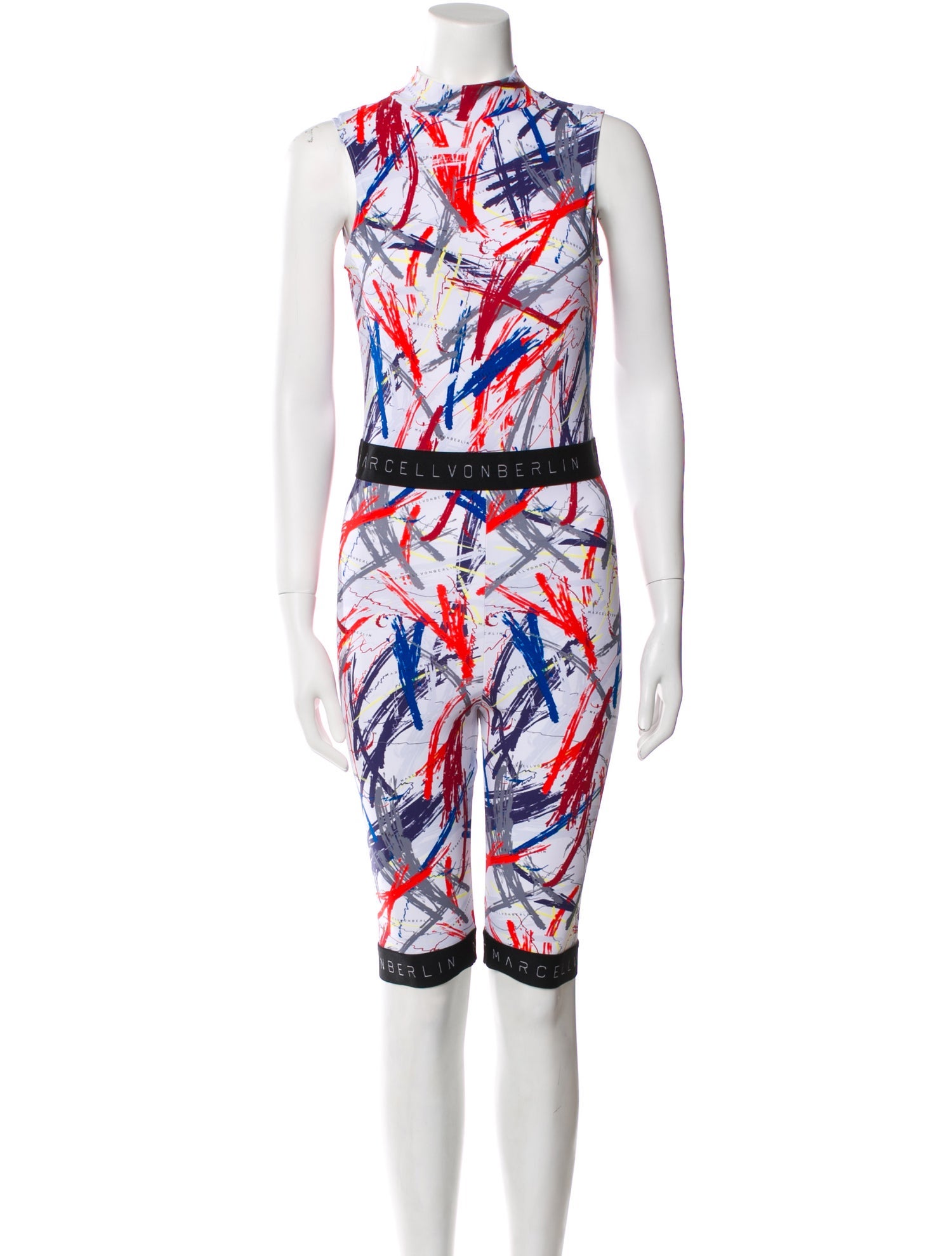 Marcell Von Berlin Printed Mock Neck Romper